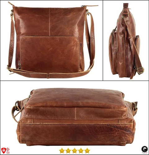 Vista 7 de Mou Meraki Bolso cruzado de cuero genuino y bolsos - Bolso cruzado sobre el hombro para mujer Genuine Leather, Crossover Bag, Over the Shoulder