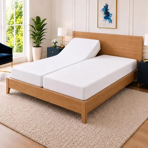 Vista 13 de SGI bedding Funda protectora de colchón impermeable con parte superior dividida tamaño Queen de 60 x 80 pulgadas, parte superior de 28 pulgadas