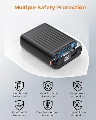 Vista 4 de Paquete de batería para chaqueta térmica de 12 V y 18400 mAh para Wulcea, Genovega, paquete de batería portátil para chaqueta térmica con pantalla