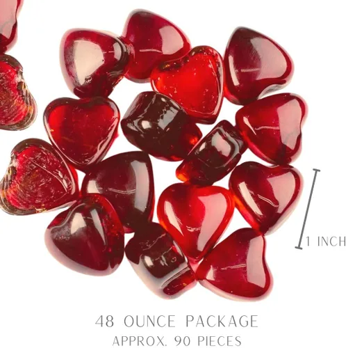 Vista 3 de Factory Direct Craft Paquete de 90 gemas de cristal rojo con forma de corazón para decoraciones del día de San Valentín y recuerdos de boda