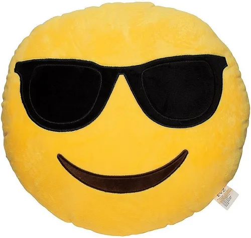 Vista 21 de Emoji Cara de Alienígena Cojín de Emoticón Relleno de Felpa Suave Almohada, Certificado Oficial, EvZ 31cm Gris