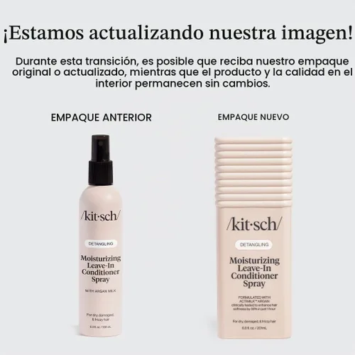 Vista 3 de Kitsch Spray acondicionador sin enjuague de leche de argán - 6.8oz