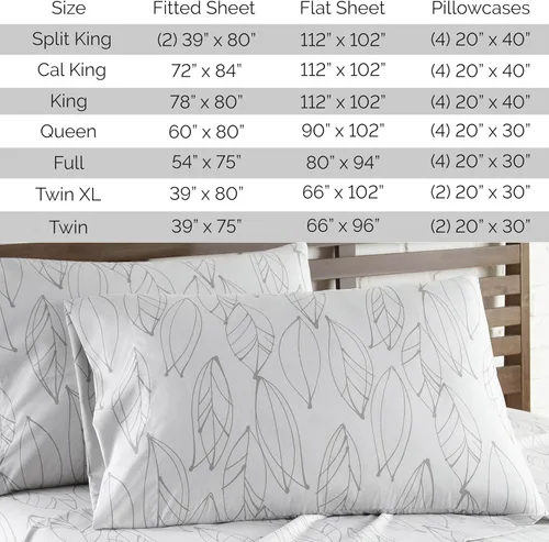 Vista 230 de Southshore Fine Living, Inc. Colección Winter Brush, juego de sábanas de 3 piezas para cama individual, sábana bajera con bolsillo profundo de 14