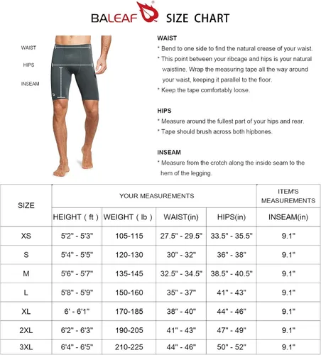Vista 8 de BALEAF Pantalones cortos de compresión para hombre con bolsillos, gimnasio, yoga, bicicleta, ropa