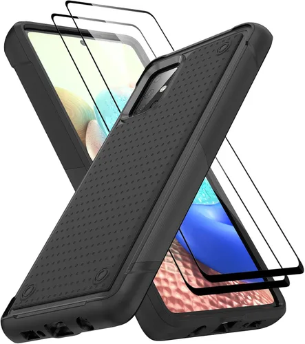 Vista 54 de Jeylly Compatible con Samsung Galaxy A22 5G Funda, Funda Samsung A22 5G con 2pcs protectores de pantalla de vidrio templado