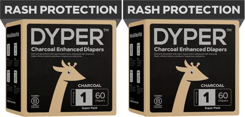 Vista 8 de DYPER - Pañales desechables para bebé de carbón mejorado para día y noche - Hechos con ingredientes a base de plantas* e honestos, hipoalergénicos