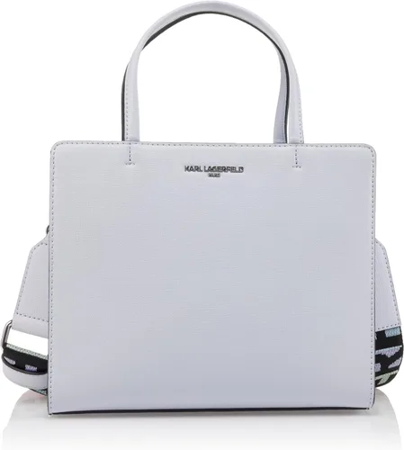 Vista 6 de KARL LAGERFELD Paris Women's Maybelle Solid Satchel Blanco invierno
