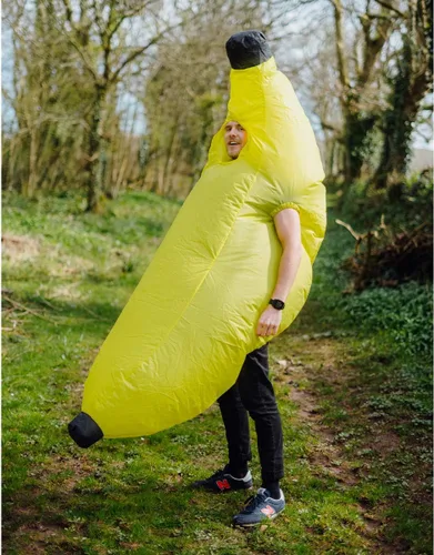 Vista 3 de Disfraz inflable de plátano para adultos