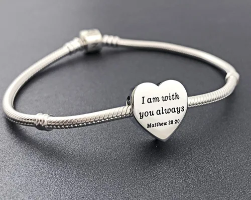 Vista 5 de MUERDOU Pulsera con dije de corazón en forma de versículo bíblico cristiano oración fe joyería religiosa regalos para mujeres