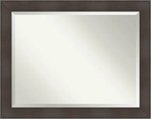 Vista 68 de Amanti Art Espejo de baño marrón para sobre lavabo, espejo rectangular de 24x20 Caleb Brown para tocador, marco rústico pequeño de estilo campestre