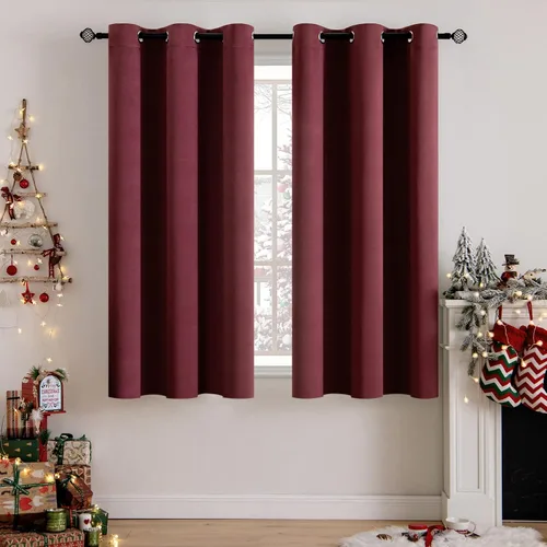 Vista 128 de MIULEE Cortinas opacas para dormitorio o sala de estar, juego de 2 paneles de cortina para ventana con aislamiento térmico y bloqueo de luz