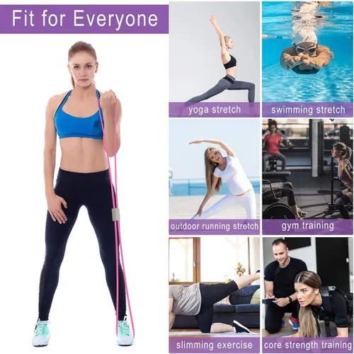 Vista 2 de FYY Figura 8 bandas de resistencia, banda de resistencia de yoga, banda elástica de fitness, cuerda de tracción, bandas elásticas de brazo y hombro