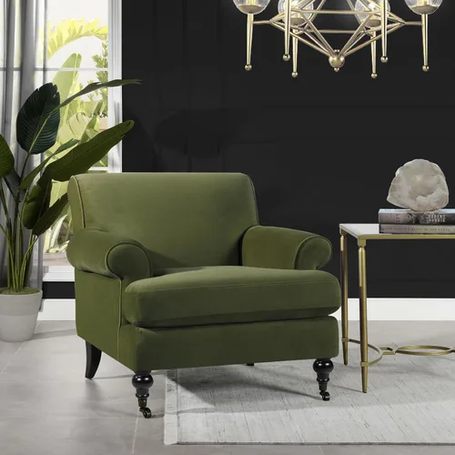 Vista 2 de Jennifer Taylor Home Alana Lawson - Silla de Acento Grande y Cómoda para Sala de Estar Verde oliva