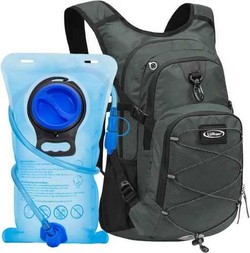 Vista 14 de Mochila de hidratación con vejiga de agua de 3 litros, mochila de hidratación aislada para correr, mochila de agua ligera para senderismo, ciclismo