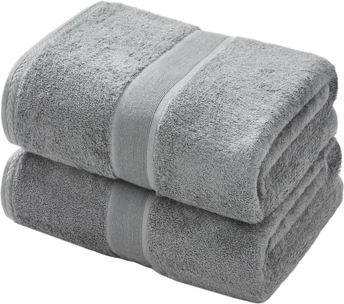 Vista 26 de Aibaser Toallas de baño, 27 x 54 pulgadas, naturales, ultra absorbentes, para baño, viajes, gimnasio, ducha y spa (juego de 6 piezas) (azul)