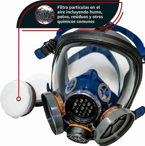 Vista 4 de Parcil Distribution Full Face Respirator Mask - Air Purifying, Organic Vapor & Particulate - Industrial Use - CE Tested