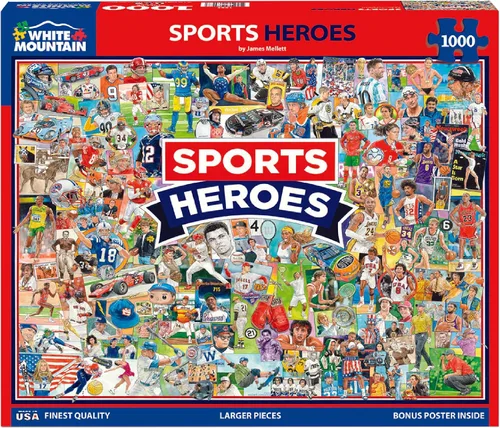 Vista 2 de White Mountain Sports Heroes - Rompecabezas de 1000 piezas