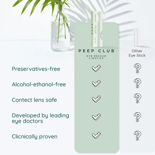 Vista 7 de Peep Club LidStick antienvejecimiento – Bálsamo ocular nocturno formulado por optometristas para líneas finas, hidratante, calmante, perfecto