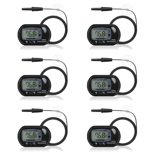 Vista 10 de DaToo Termómetro de acuario con pantalla LCD grande Fahrenheit/Celsius(℉/℃) Termómetro de tanque de peces para acuario, reptil, terrario, termómetro