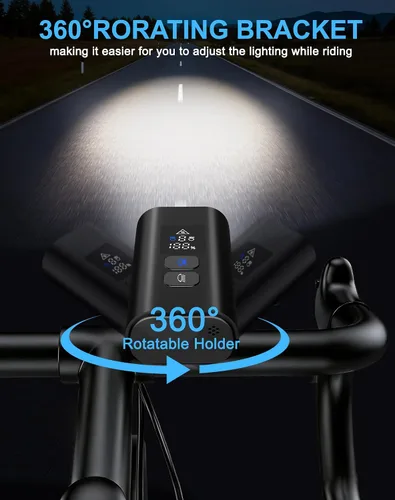 Vista 6 de Luces de bicicleta, 17 LED de 4000 lúmenes, luz de bicicleta con 4 modos, 10000 mAh USB recargable luz de bicicleta para bicicleta con pantalla