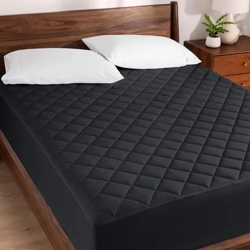 Vista 14 de Bare Home Cubrecolchón acolchado (individual) – Funda de colchón refrescante – Fácilmente lavable – Funda elástica ajustable para colchón – Elástico
