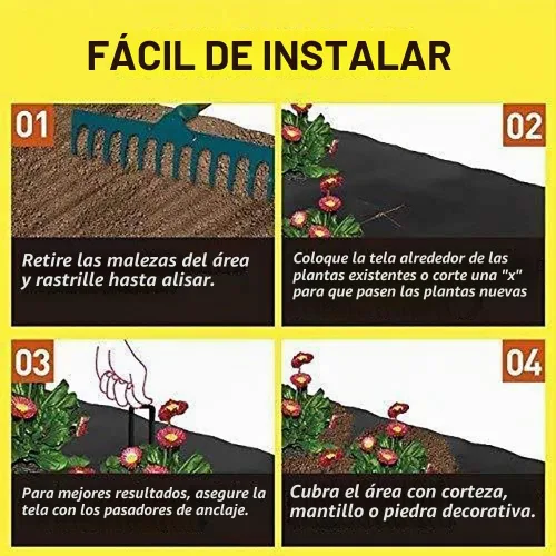 Vista 9 de Tela para jardinería Agfabric para cubrir el suelo y controlar la maleza, de 3.2 oz, Negro