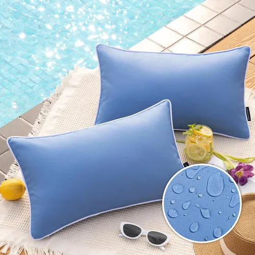 Vista 33 de Phantoscope - Juego de 2 fundas de almohada y cojín cuadradas decorativas, impermeables, para intemperie, sofás, carpas, 18 x 18 pulgadas