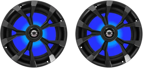 Vista 3 de Rockville Paquete RKL80MB: Par RKL80MB 8 "900W Marine Wakeboard LED Tower Altavoces-Negro, Par MAC80B 7.7" Negro Aluminio Wakeboard Altavoces Pods