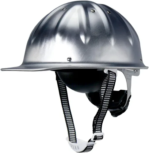 Vista 8 de Casco de seguridad de aluminio con suspensiones de trinquete, gorra de seguridad plateada, talla única, se adapta a la mayoría