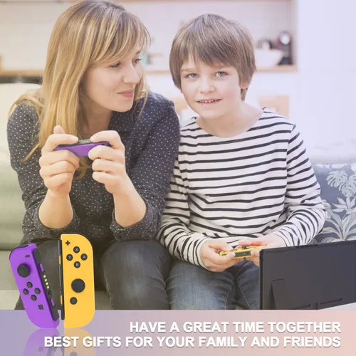 Vista 5 de YU33 Joypad for Nintendo Switch Controller, Left Right Wireless Joypad Controllers Compatible With SwitchSwitch LITE, OrangePurple Joy-Pad for