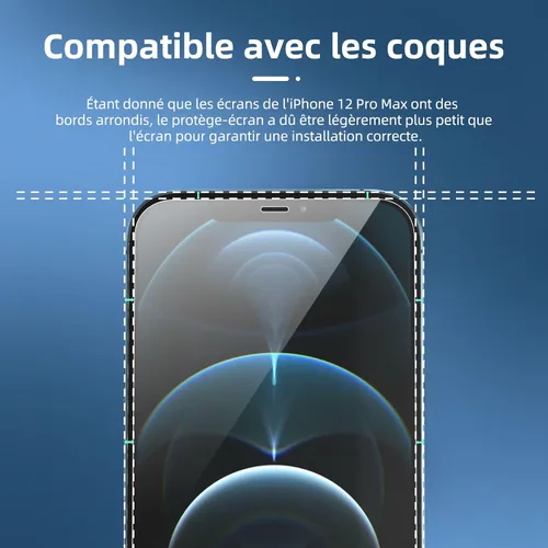 Vista 220 de NEW'C Paquete de 3 protectores de pantalla de privacidad para iPhone Air/iPhone 17 Air (6.5 pulgadas), película de vidrio templado antiespía