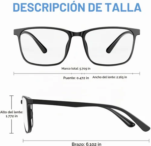 Vista 3 de Paquete de 2 lentes de bloqueo de luz azul para fatiga ocular en computadora Ai01-negro y transparente