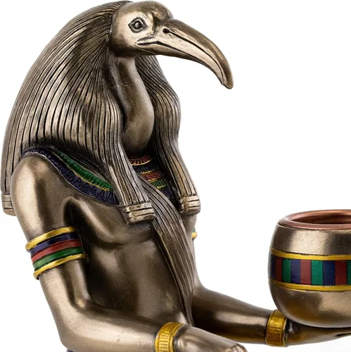 Vista 6 de Top Collection Thoth Statue – Escultura egipcia del dios del conocimiento y la sabiduría en bronce fundido en frío de primera calidad – Figura