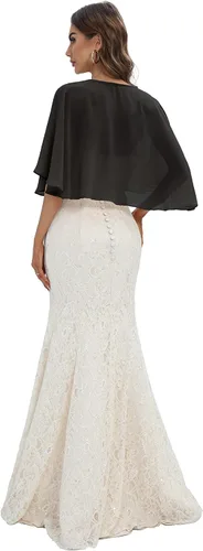 Vista 4 de Heartgown Capelets para mujer chal de gasa y envolturas para vestido de noche capa de boda