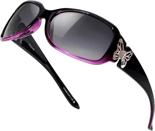 Vista 12 de LVIOE - Lentes de sol polarizadas para mujer, decoración de mariposa a la moda, para conducir y pescar - 99.99% de protección UV