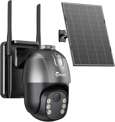 Vista 9 de Cámaras de seguridad solares inalámbricas para exteriores 2K, cámaras WiFi autocargadas para seguridad del hogar alimentadas por batería, visión