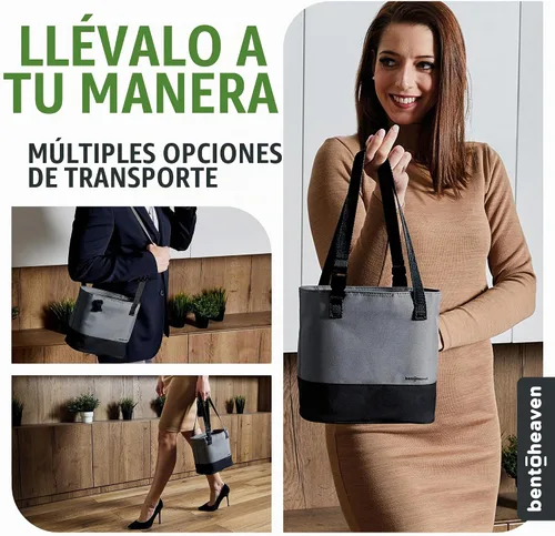 Vista 6 de Bentoheaven Bolsa de almuerzo aislada para el trabajo, materiales duraderos, correa / asa variable, apertura amplia, bolsa de almuerzo más fresca