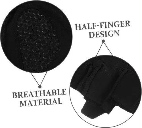 Vista 8 de TOYANDONA Guantes de gimnasio antideslizantes de medio dedo para levantamiento de pesas y fitness al aire libre, guantes de ejercicio transpirables