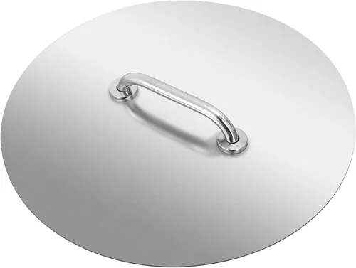 Vista 2 de Tapa redonda para hoguera de 20 pulgadas, tapa de anillo para hoguera de 0.059 in de grosor, cubierta de quemador de hoguera de acero inoxidable 304