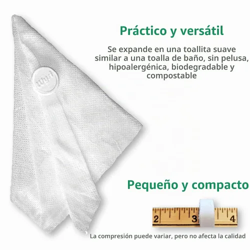 Vista 4 de Wysi - Toallitas expansibles multiusos, para cualquier momento Solo tienes que añadir agua.