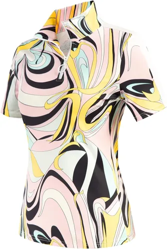 Vista 2 de JACK SMITH Camisa de golf de manga corta para mujer, que absorbe la humedad, polo deportivo con cremallera, protección solar, camiseta atlética S-XXL
