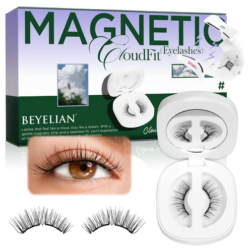 Vista 10 de BEYELIAN Pestañas magnéticas con aplicador, pestañas magnéticas suaves mejoradas, pestañas magnéticas portátiles, aspecto natural, reutilizables,