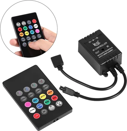 Vista 6 de Controlador de música LED, control remoto con sensor de sonido, ligero, compacto y portátil, utilizado para controlar lámparas LED, para KTV