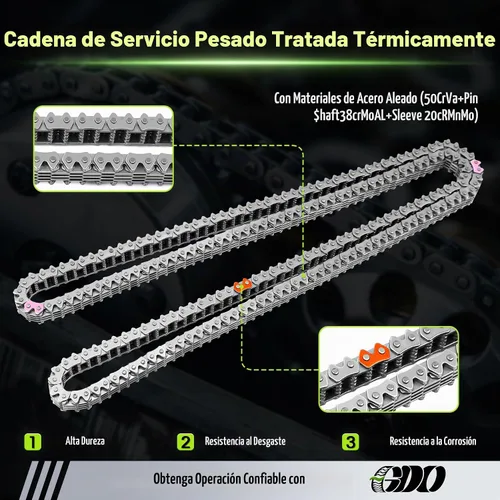 Vista 5 de Kit de cadena de distribución 4.0 con tensor de bomba de agua 13028ZS00A se adapta a 2005-2013 Nissan Frontier Pathfinder Xterra Suzuki Equator 4.0L