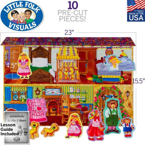 Vista 2 de Little Folk Visuals Goldilocks & the Three Bears - Juego de 10 piezas de fieltro precortadas