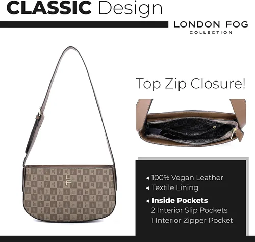 Vista 5 de LONDON FOG ASTOR and IRIS Bolso de hombro para mujer con correa ajustable