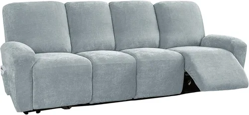 Vista 11 de vctops 4 fundas elásticas de felpilla de lujo para sillas reclinables, protector suave de muebles con parte inferior elástica para niños, gatos, Azul