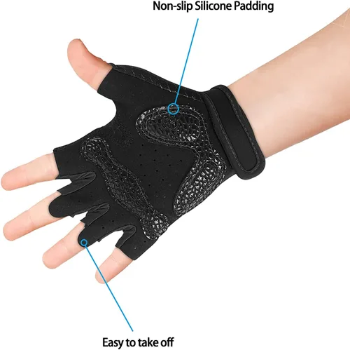 Vista 3 de Luwint Guantes de Entrenamiento para Niños, Guantes de Ejercicio con Ventilación y Agarre para Niños y Niñas para Levantamiento de Pesas y Gimnasio
