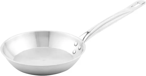 Vista 2 de Restaurantware Sartén pequeña de acero inoxidable lista para inducción de 8 pulgadas, antiadherente, resistente, profesional, grado comercial, caja