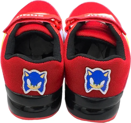 Vista 4 de Sonic The Hedgehog, Zapatillas bajas para niños y niñas, con luces intermitentes, color rojo, talla 9-4